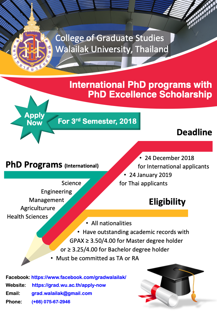 PhD excellent scholarship available now – College of