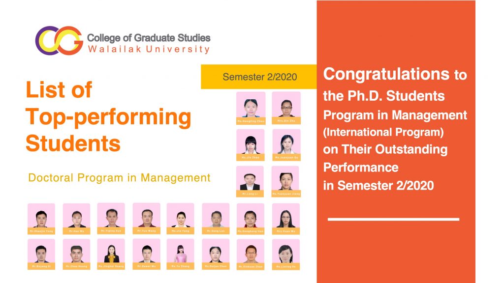 Top-performing students 2-2020 PhD in management