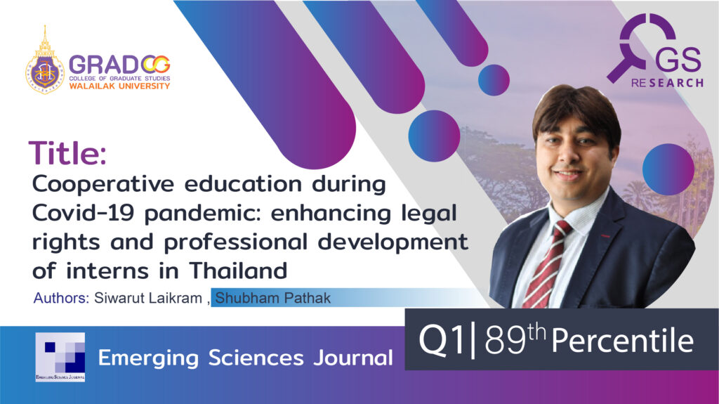 Congratulations to Dr.Shubham Pathak [Lecturer of the College of Graduate Studies, WU] on his research article recently published in the Emerging Sciences Journal