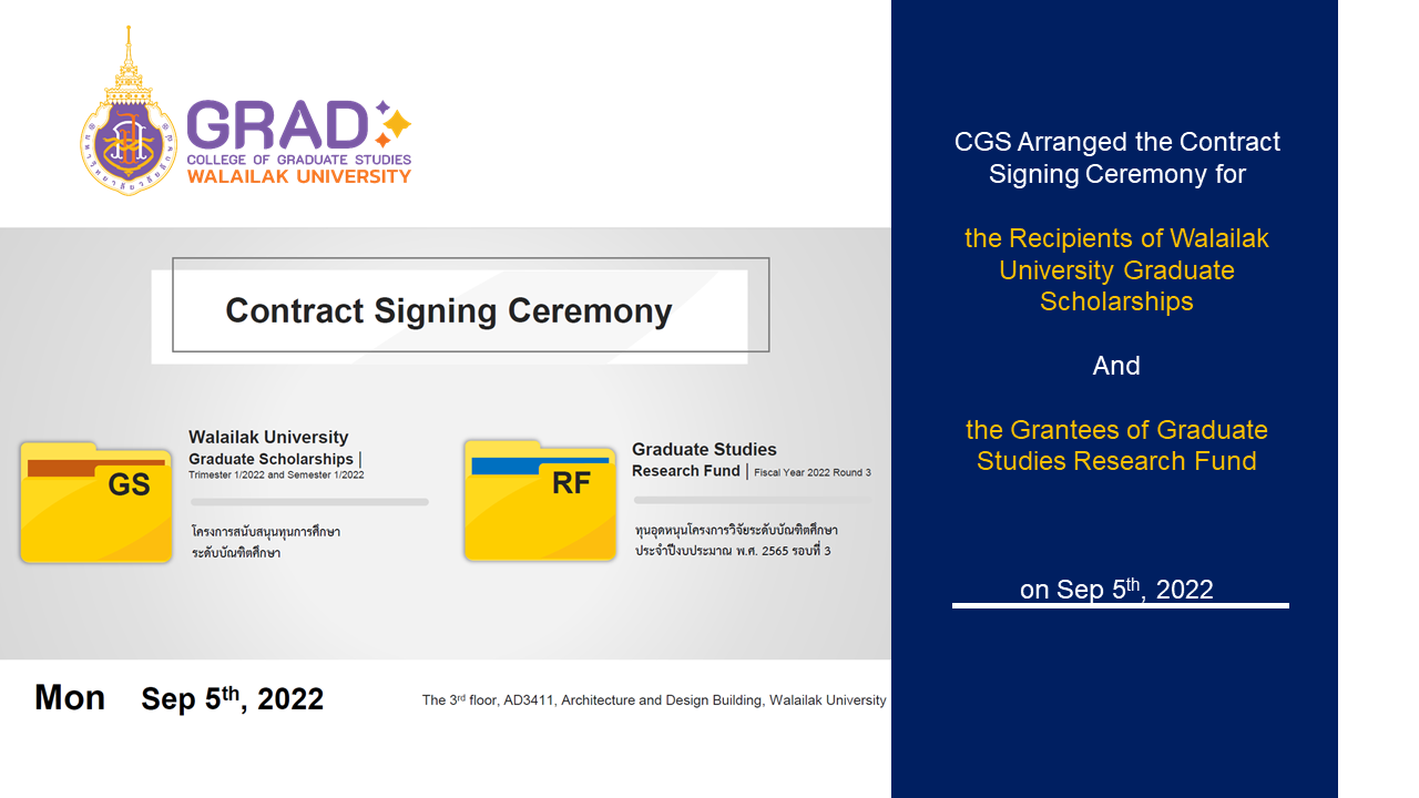 Contract Signing Ceremony for Scholarships and Fund on 5 Sep 2022