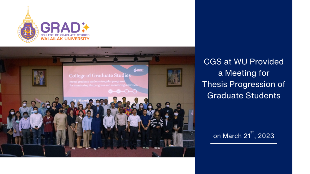 CGS at WU Provided a Meeting for Thesis Progression of Graduate Students on Tuesday, March 21, 2023