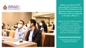Editor-in-Chief of TiS attended the Seminar on System Development and Quality Improvement of Thai Journals in indexed in Scopus, Phase 2