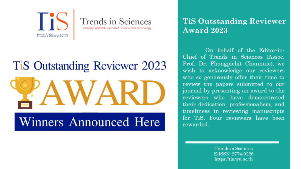 Trends in Sciences Outstanding Reviewer Award 2023