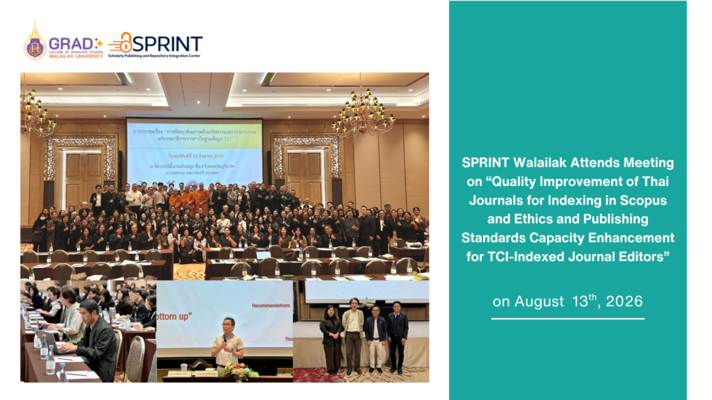 SPRINT Walailak Advances Thai Journal Quality and Scopus Readiness