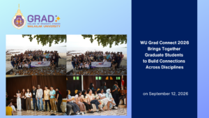 Thai and international graduate students participating in WU Grad Connect 2026 group activities at Sea Stone Hotel, Sichon, on 12 September 2026.