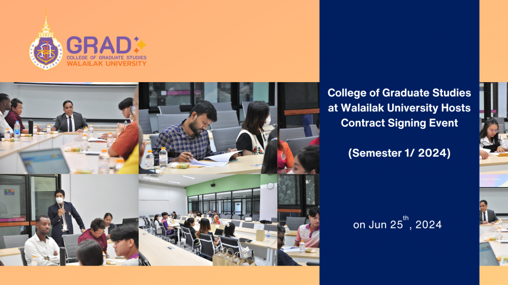 Contract Signing of Walailak University Graduate Scholarships for the first semester of academic year 2024